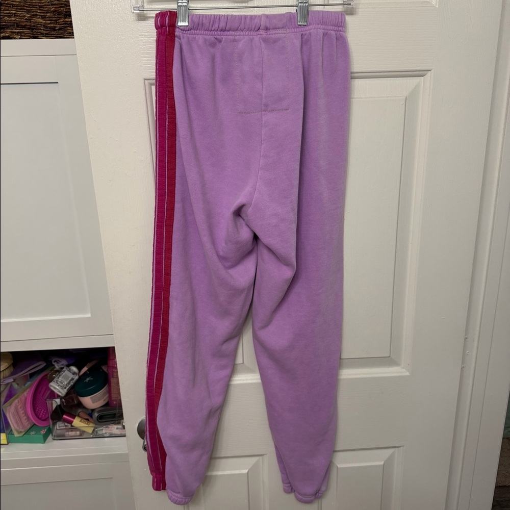 Aviator Nation 5 Stripe Sweatpants - Mauve - Picture 5 of 6